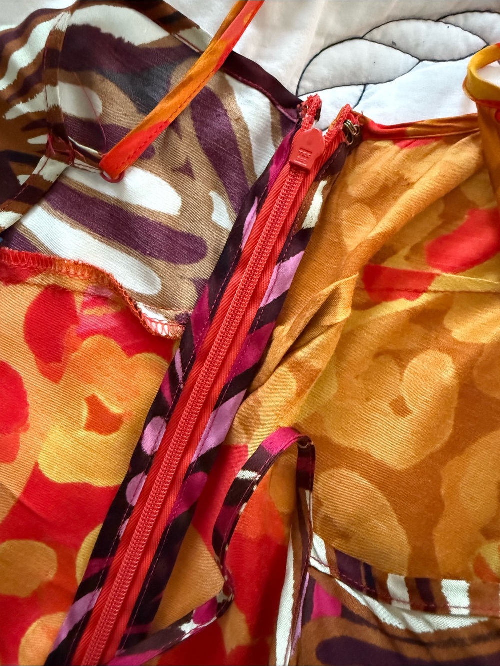FARM Rio Multicolor Orange & Pink Slip Dress - Picture 5 of 7